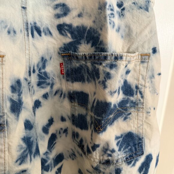 Levi's Large Tie Dye Vintage Shortalls Overalls - Picture 6 of 10